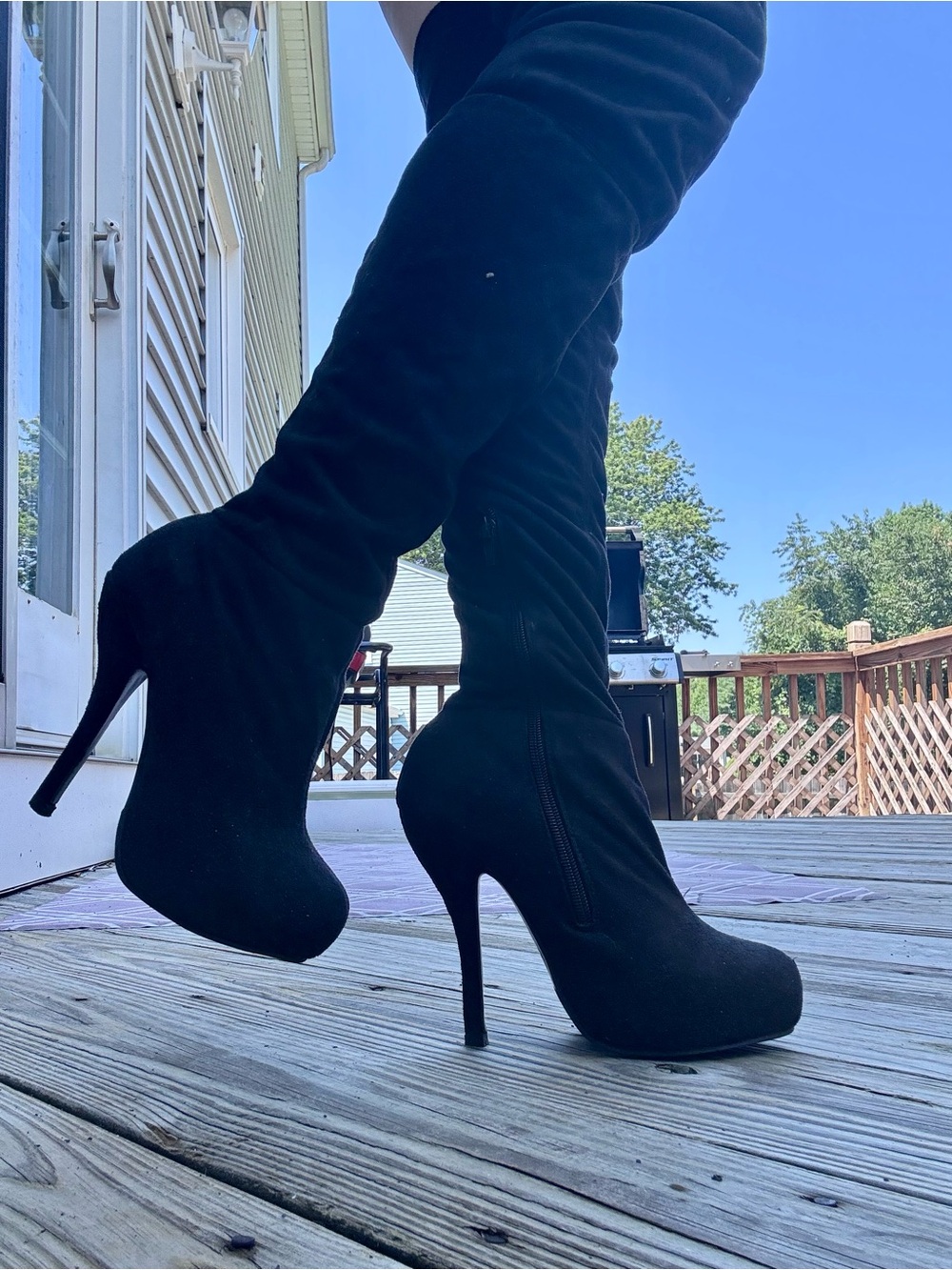 Black Over-the-Knee Stiletto Boots